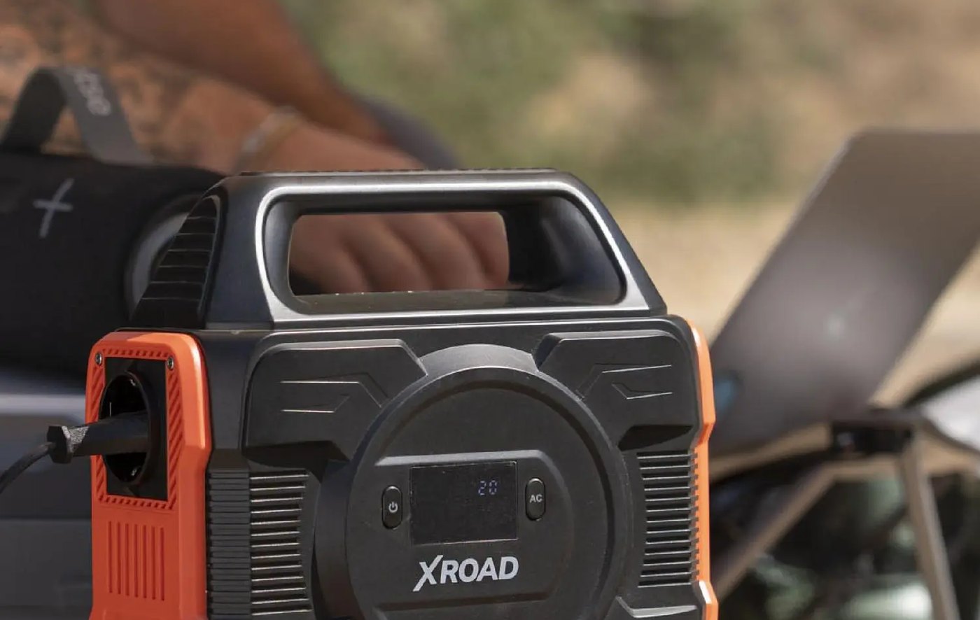 Kit completo del Partidor de Batería XRoad: equipo, estuche, pinzas, manguera de aire y cable USB-C