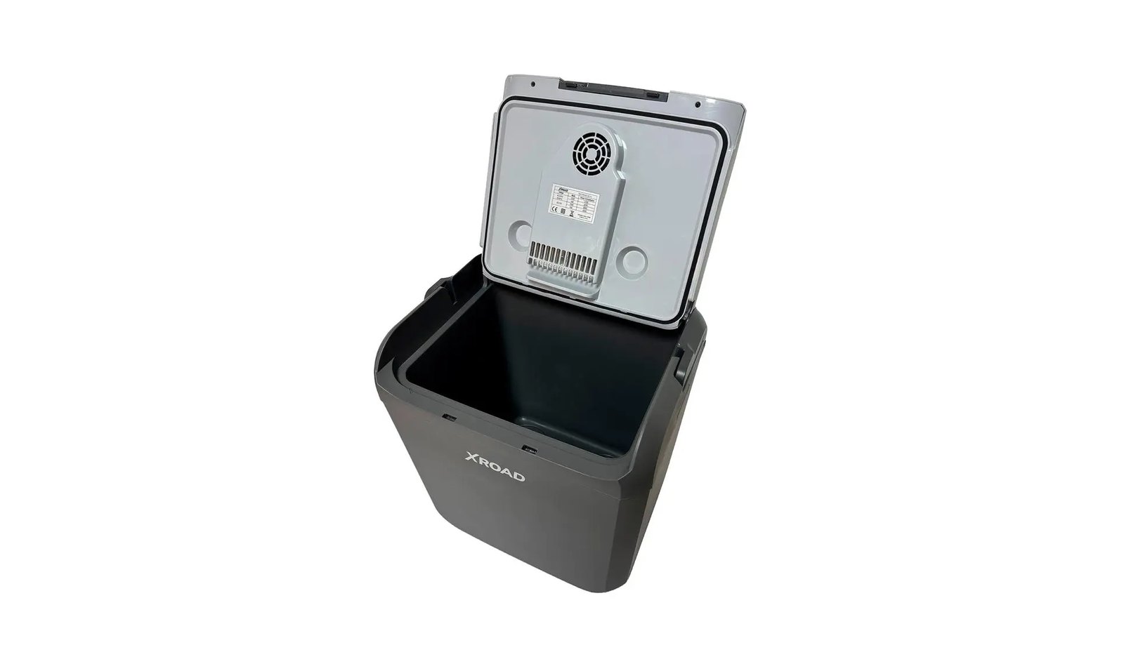 Partidor de batería XRoad mostrando pantalla, botones, linterna y puertos USB-A y USB-C