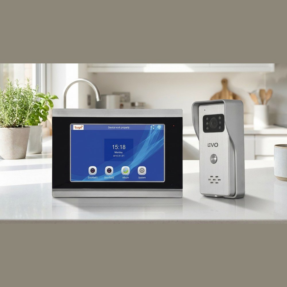 Timbre Video Portero con Monitor WiFi LEVO vista lateral