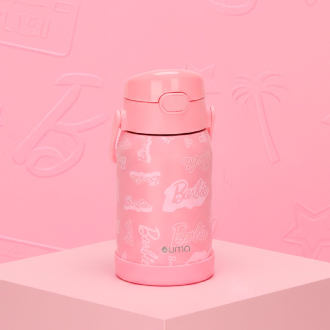 UMA vaso térmico botella mug Barbie Print 450ml acero inoxidable, detalle de armado