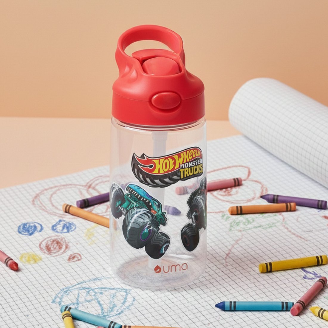 UMA botella de agua Hot Wheels 420ml en Tritan, detalle del producto