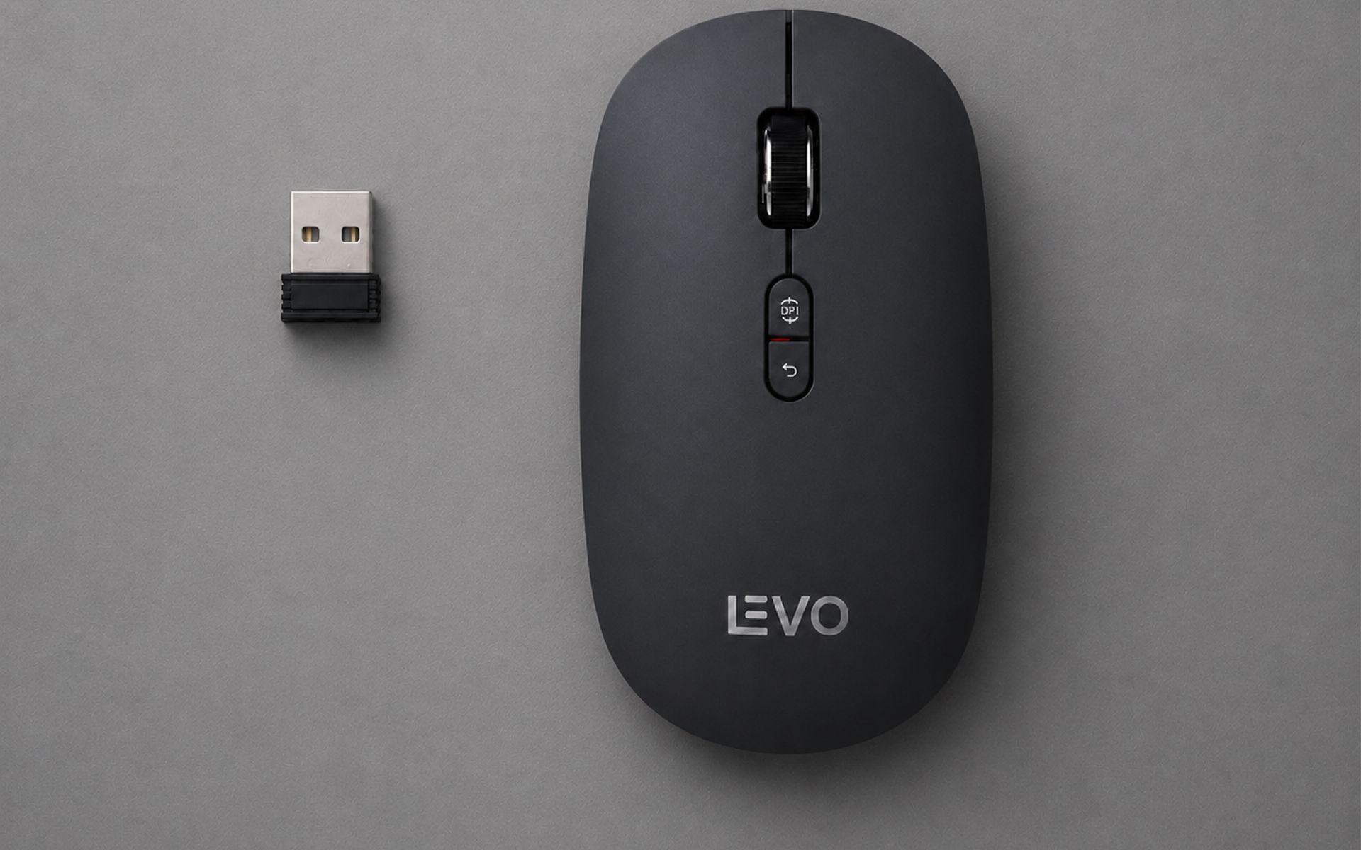 LEVO Mouse Velar Slim - vista superior detalle