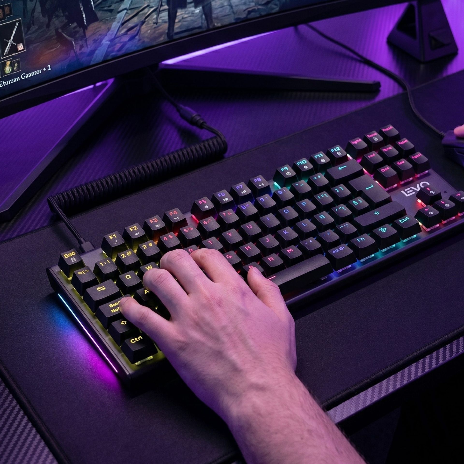 LEVO Teclado Gamer NovaBlade Negro empaque