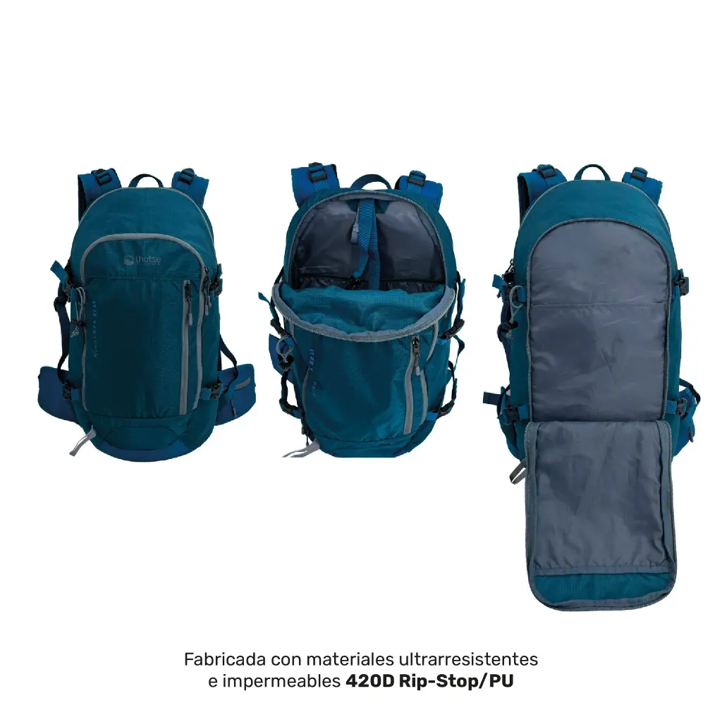 Tres vistas y el material 420D Rip-Stop/PU