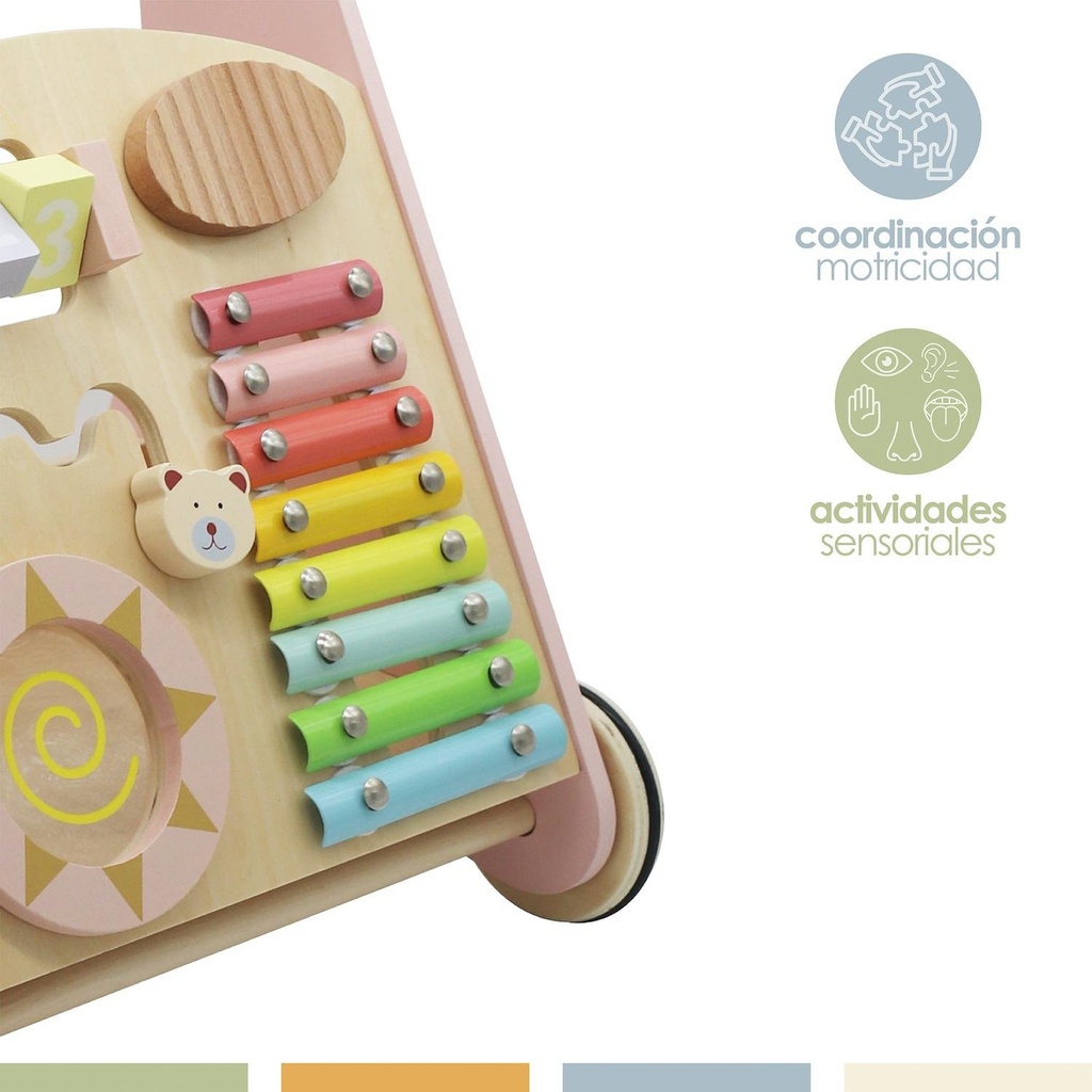 Andador Correpasillos Bebe Didáctico Madera Bandú 5