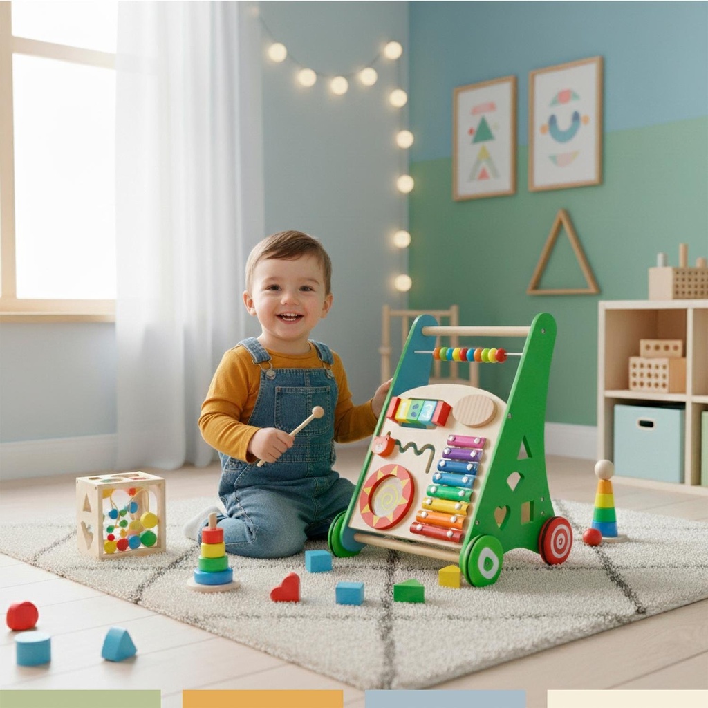 Andador Correpasillos Bebe Didáctico Madera Bandú 10