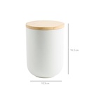 Contenedor Cerámica Hermético Tapa Madera M Blanco Simplit 7