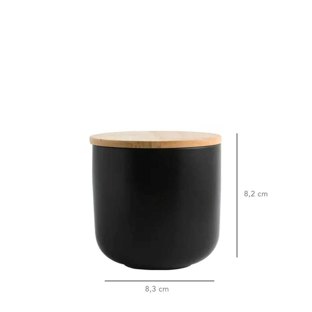 Contenedor Cerámica Hermético Tapa Madera S Blanco Simplit 2