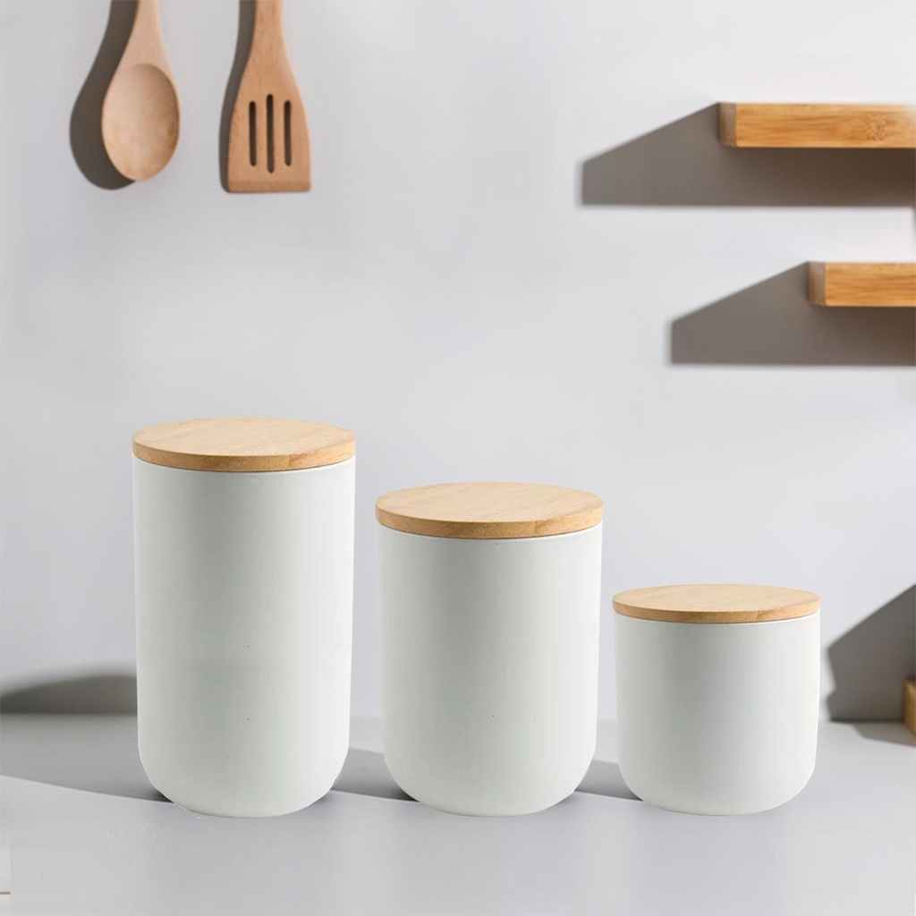 Contenedor de Cerámica Hermético Tapa Madera M Simplit 8