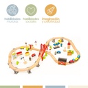 Pista de Autos y Tren de Madera Juego Didactico 70pcs Bandú 2