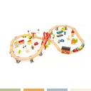 Pista de Autos y Tren de Madera Juego Didactico 70pcs Bandú 4