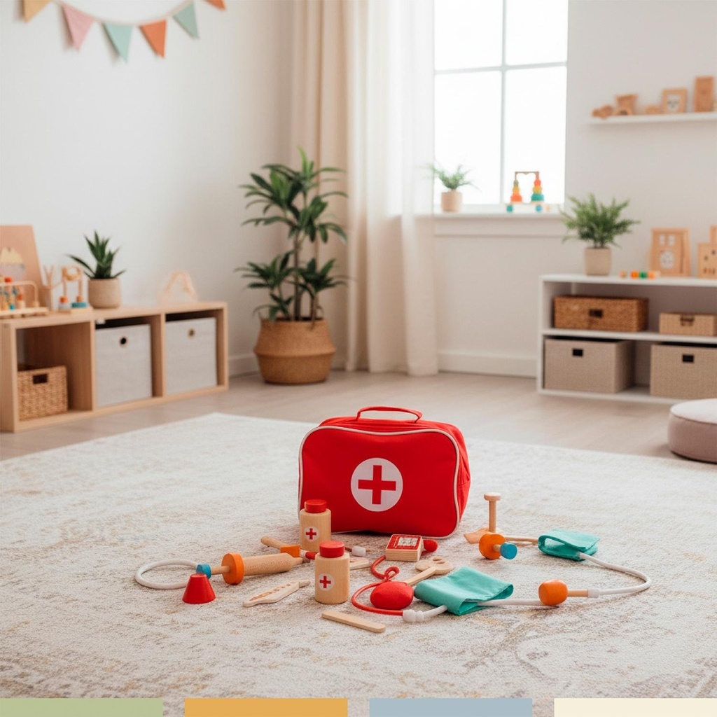 Set Juego de Roles Doctor Niños Madera 12 pcs Bandú 3