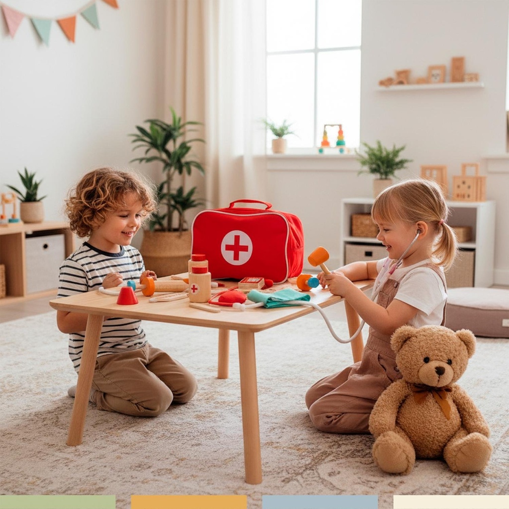 Set Juego de Roles Doctor Niños Madera 12 pcs Bandú 5