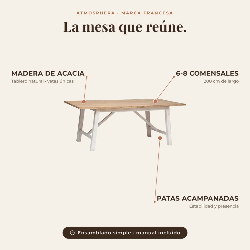 Mesa Olbia Atmosphera - atributos destacados