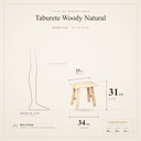 Taburete Woody Atmosphera - ficha de dimensiones 34x23x31
