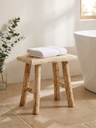 Taburete Woody Atmosphera en el bano con toalla - lifestyle