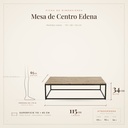 Mesa de centro Edena Atmosphera - ficha de dimensiones 115x65x34