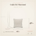 Cojin Ete Macrame Atmosphera - ficha de dimensiones 40x40