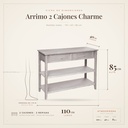 Arrimo 2 Cajones Charme dimensiones reales 110 x 40 x 85 cm escala persona — Atmosphera Francia
