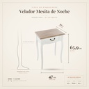 Velador Noche Pino Atmosphera - ficha de dimensiones 47x30x65,9