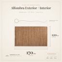Alfombra Exterior/Interior 170x120 Atmosphera - ficha de dimensiones 170x120