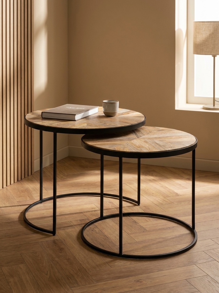 Mesas nido Basile Atmosphera en rincon de lectura - lifestyle