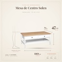 Mesa de Centro Solen Atmosphera - ficha de dimensiones 110x60x47