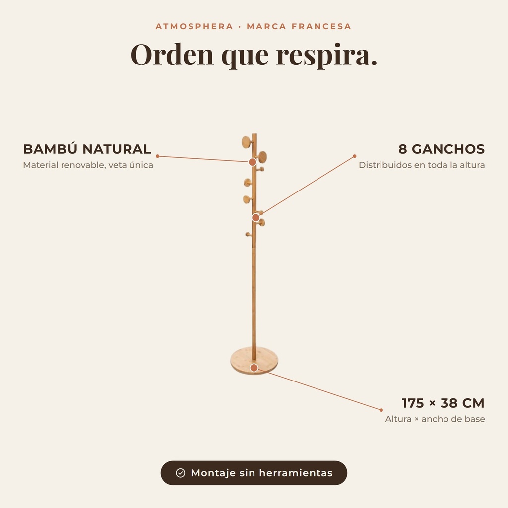 Perchero Bambu - Callout specs