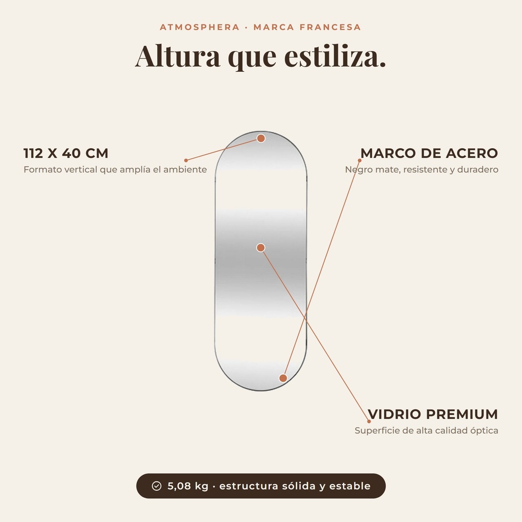 Espejo Selena Atmosphera - atributos destacados