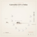 Guirnalda LED 10 Bolas Atmosphera - ficha de dimensiones 165 cm