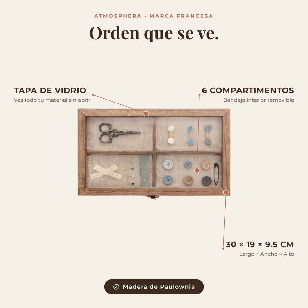 Costurero Oria Atmosphera - atributos destacados