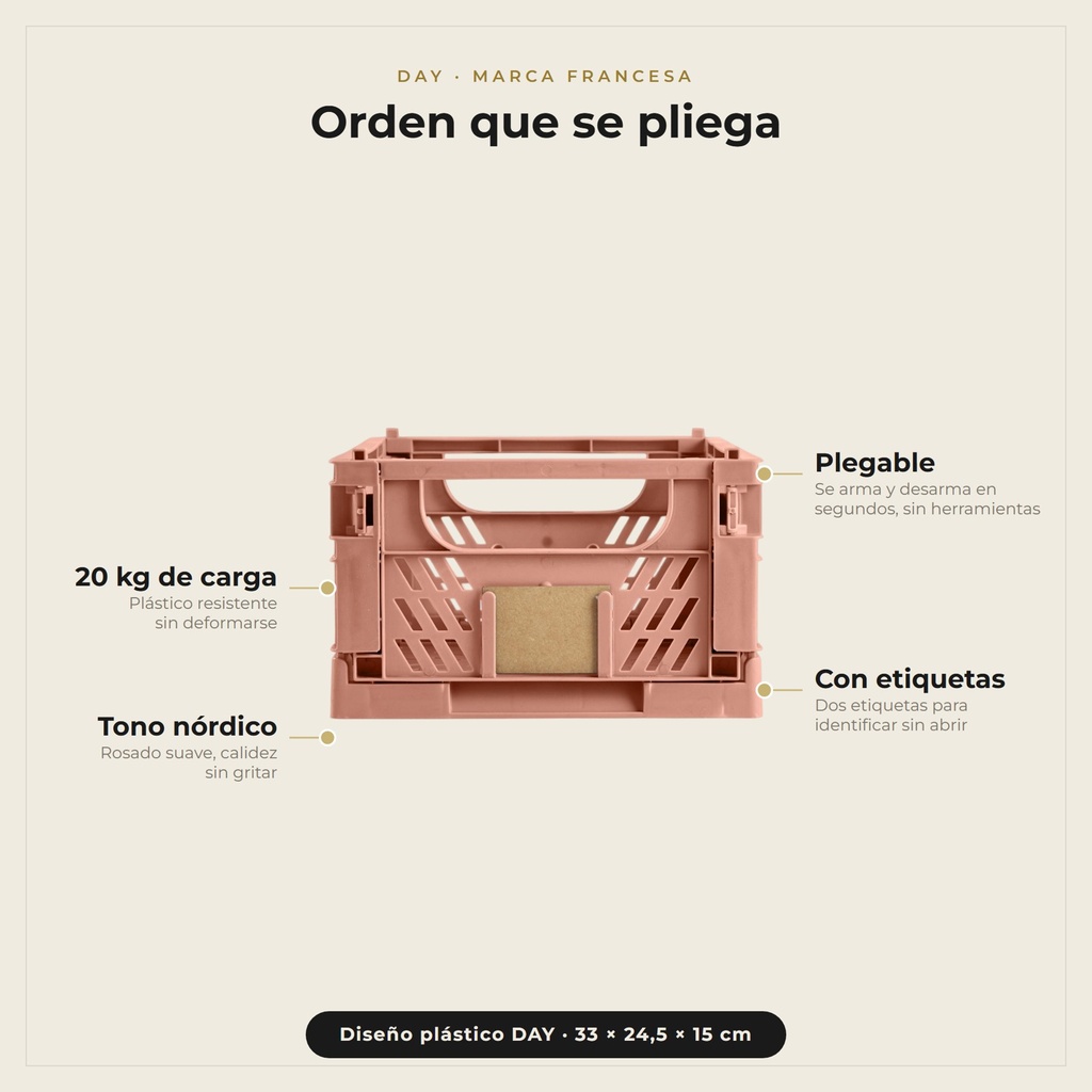 Caja Plegable Rosada · detalle