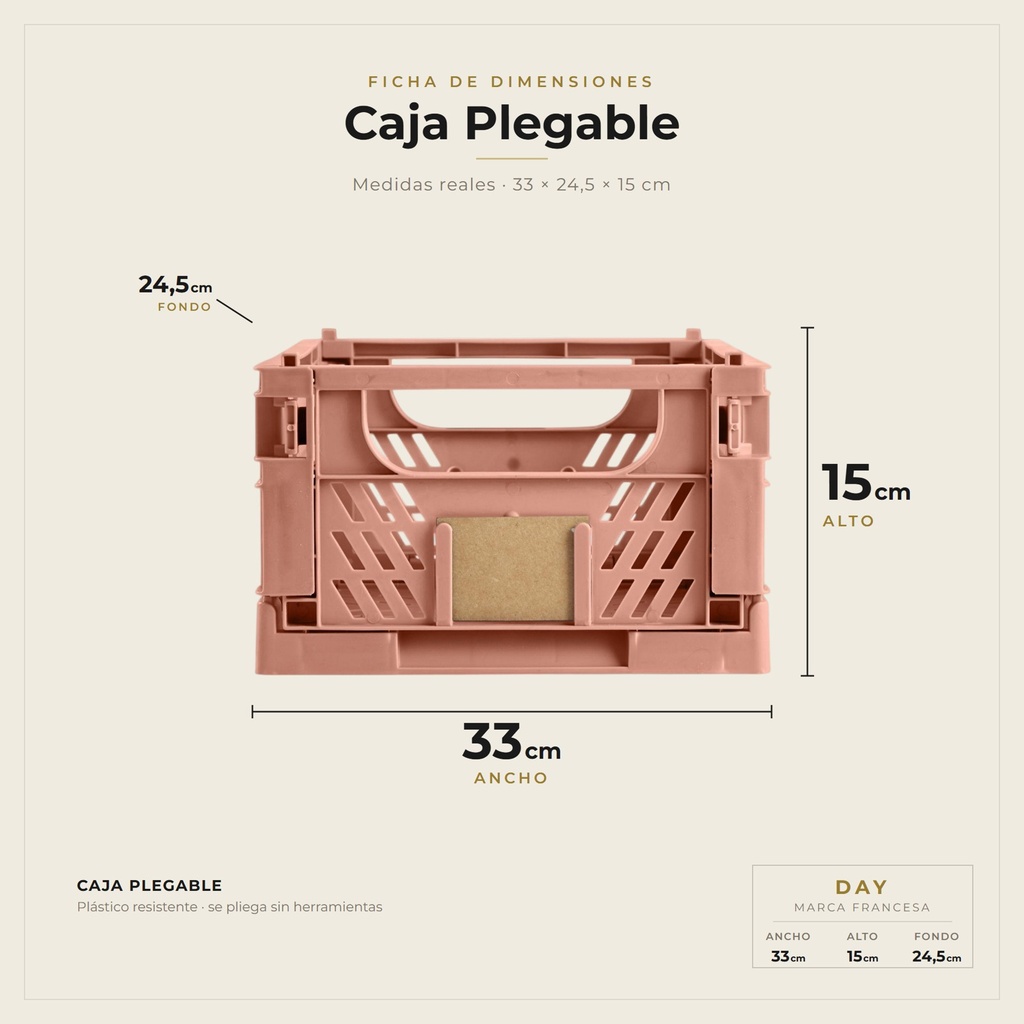 Caja Plegable Rosada · dimensiones