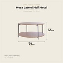 Mesa Lateral Mdf Metal · dimensiones