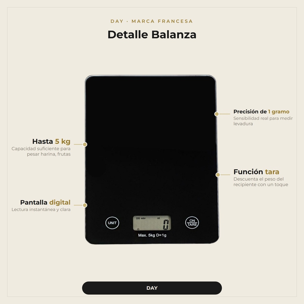 Balanza De Cocina Negra · detalle
