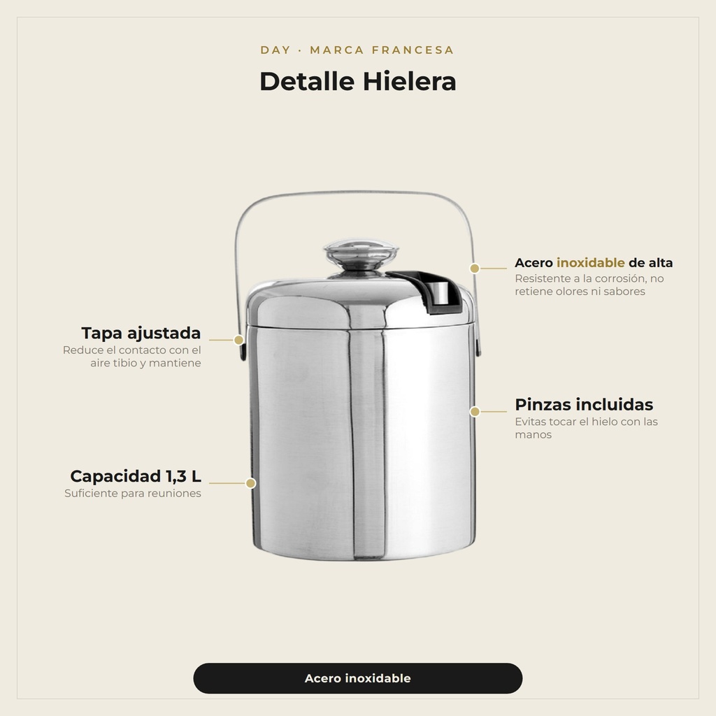 Hielera Acero · detalle