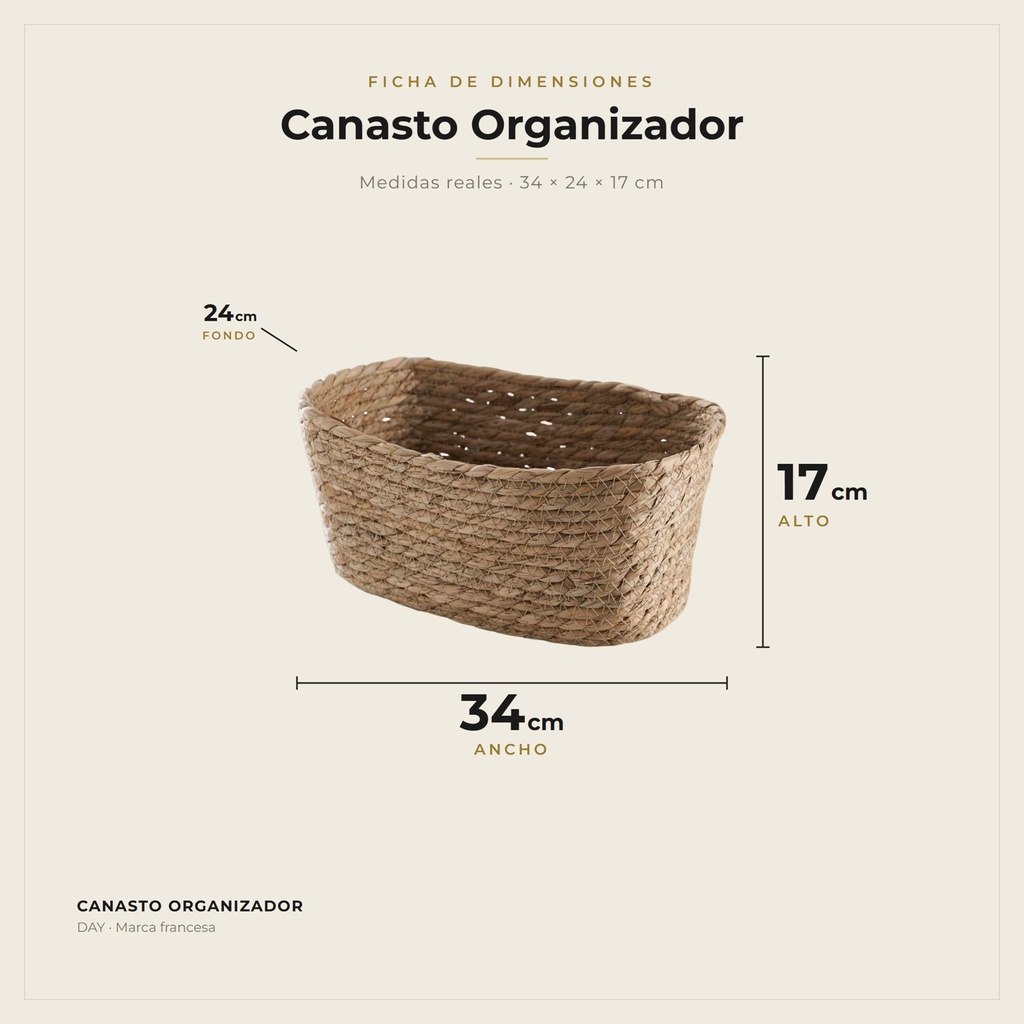 Canasto Organizador · dimensiones