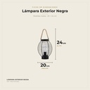 Lámpara Exterior Negra · dimensiones