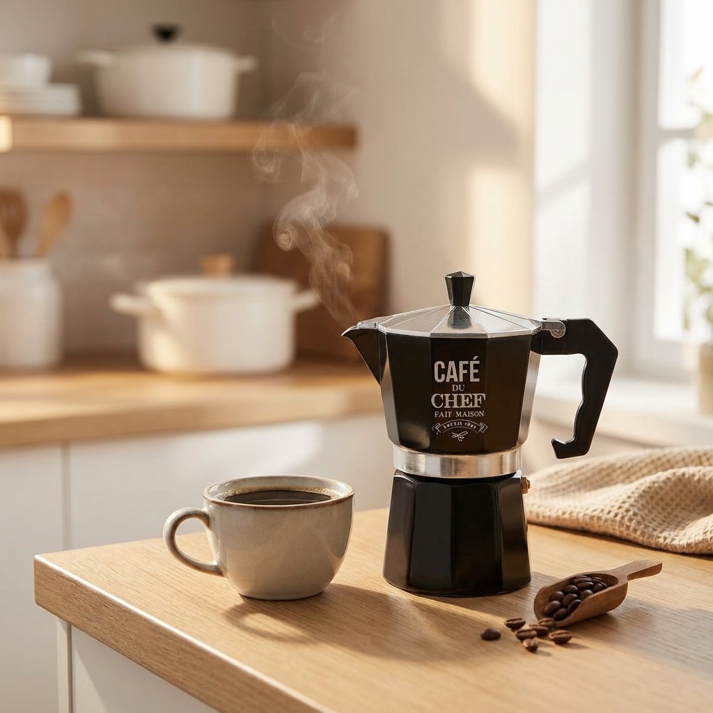 Cafetera Italiana acero · ambiente 1