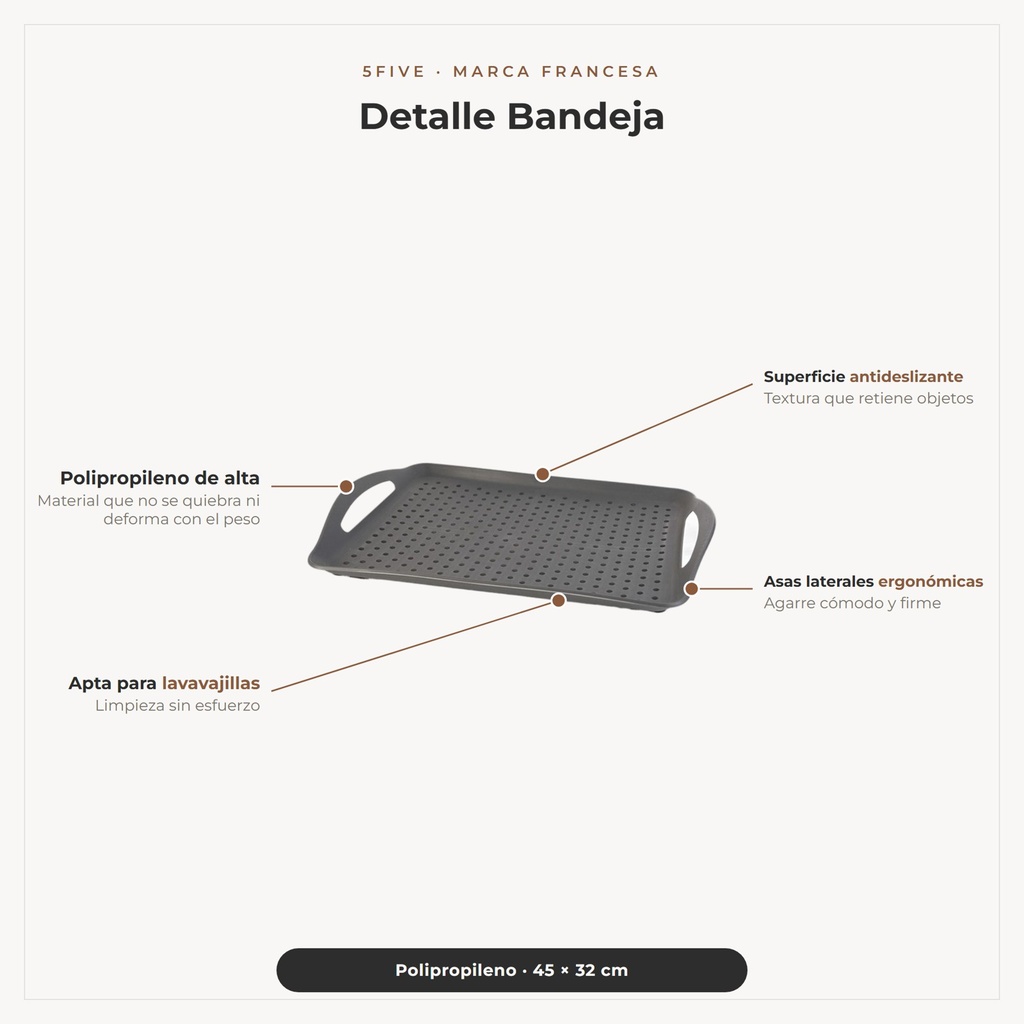 Bandeja Antideslizante · detalle