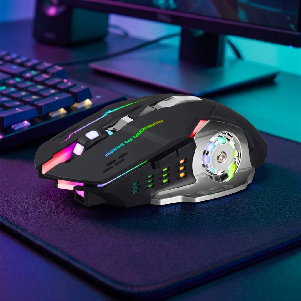 Mouse Gamer Inalámbrico 6 botones Luz  - moody RGB ambient light