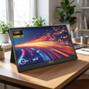 Monitor Portátil Gamer ViewGo 15,6" Fu - a home office desk, natural window light