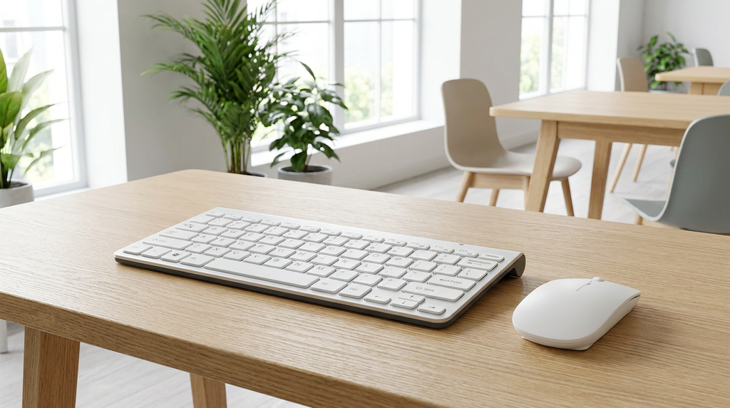 Kit Teclado y Mouse Inalámbrico Blanco - coworking