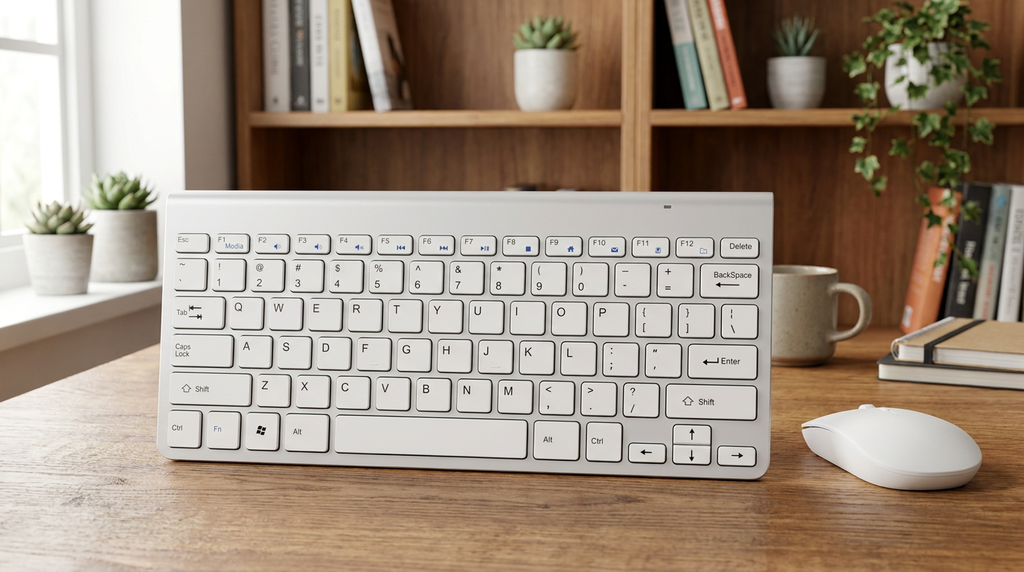 Kit Teclado y Mouse Inalámbrico Blanco - home office