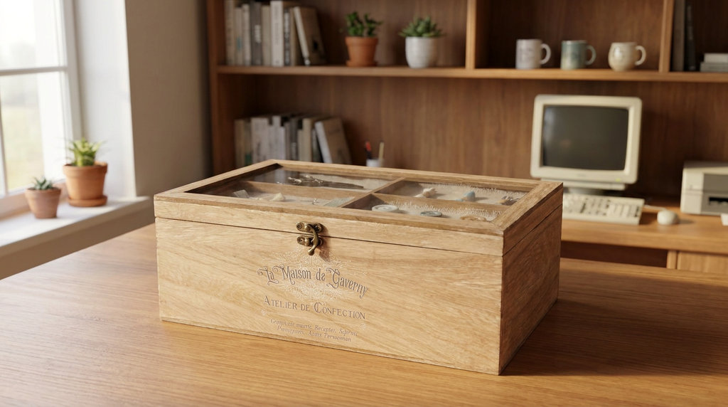 Costurero de Madera Oria con Tapa de V - home office