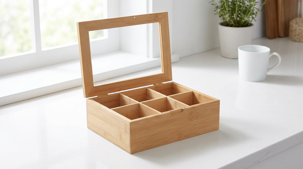 Caja De Organización Para Té De Bambú  - cocina