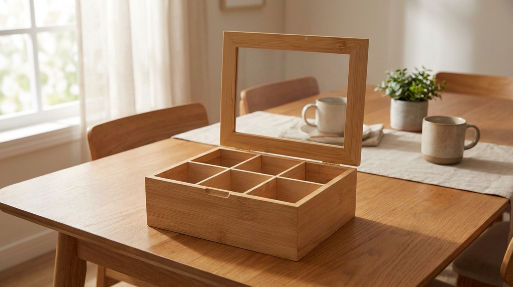Caja De Organización Para Té De Bambú  - comedor