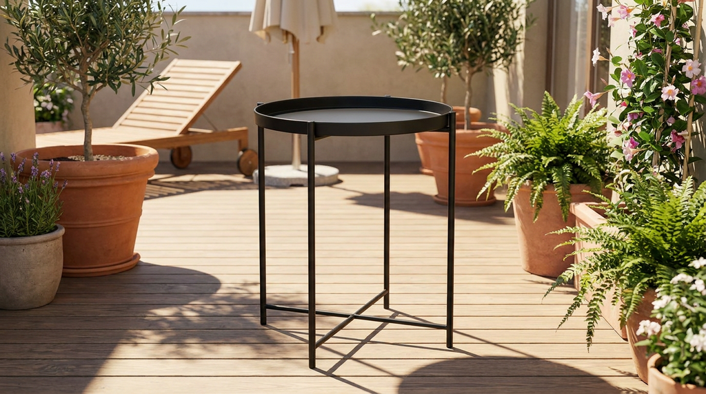 Mesa de Metal Negro 38x50 cm DAY - terraza