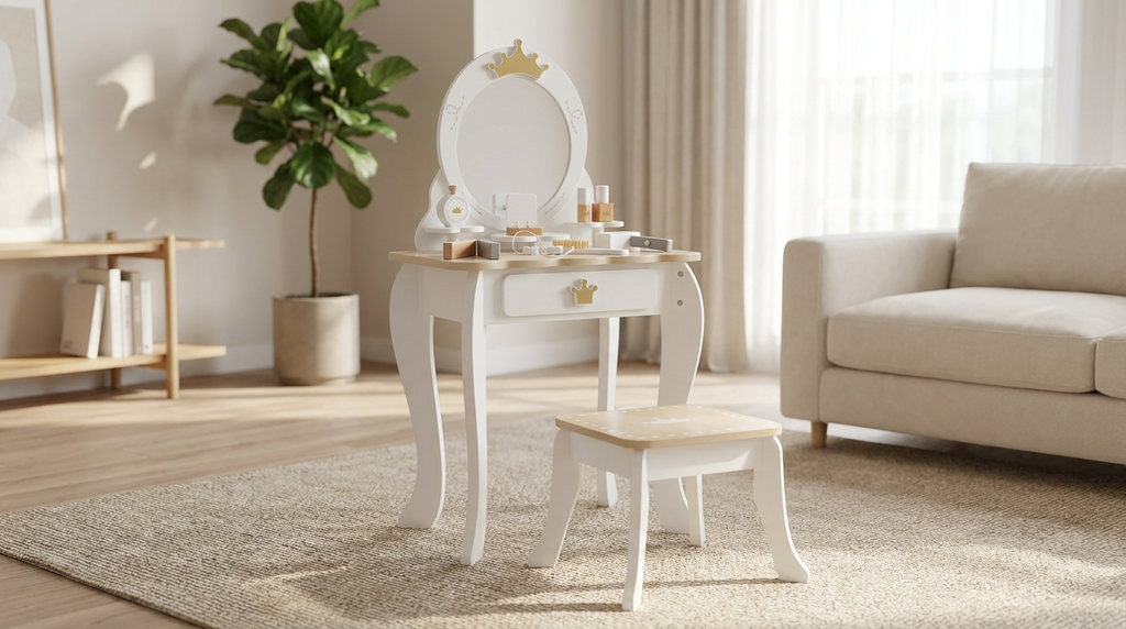 Tocador Infantil Para Niñas Espejo Maq - living