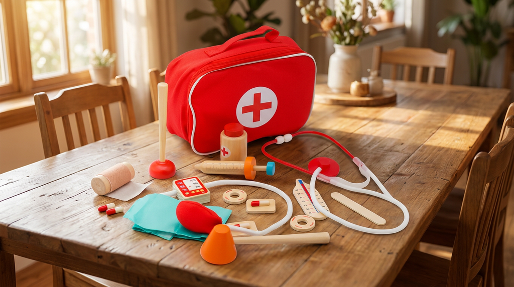 Set Juego de Roles Doctor Niños Madera - comedor